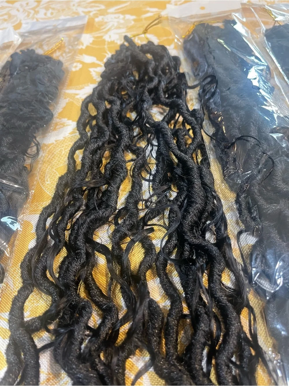 Sambraid Boho Goddess Locs with Human Hair Curls – 8 Packs Black color
